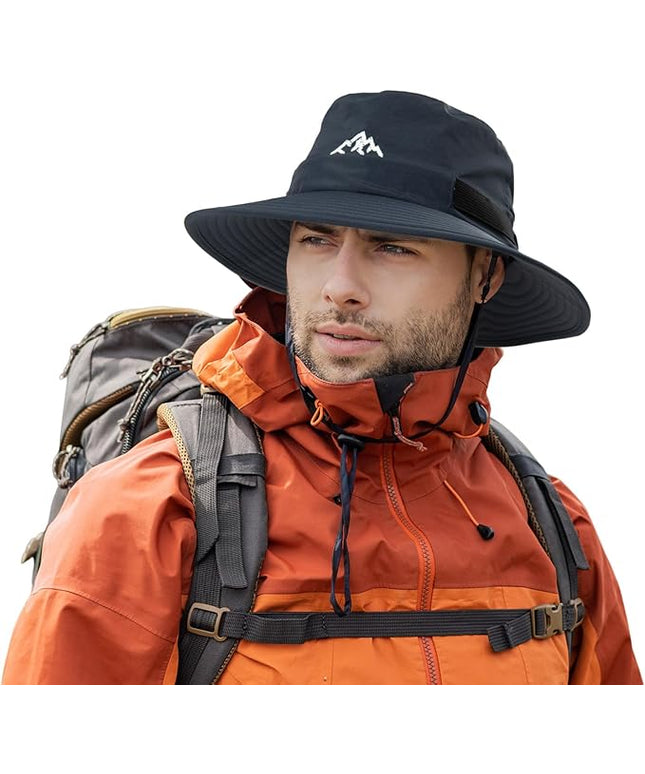 TOP-EX L/XL/XXL UV50+ Waterproof Bucket Sun Hat for Fishing Golf Hiking All-Weather Outdoor Rain Hat Stiff Brim