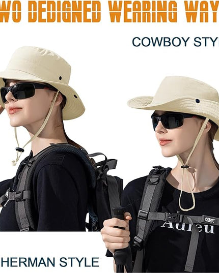 Sun Hats for Men Women Fishing Hat UPF 50+ Quick Dry Foldable Bucket Hat Adjustable Safari Hat for Beach Hiking