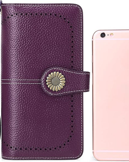 SENDEFN Wallets for Women Leather Credit Card Holder with RFID Blocking Large Capacity Wristlet | with RFID Blocking, Large Capacity, Wristlet, with RFID Blocking, Large Capacity, Wristlet