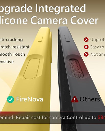FireNova Magnetic for iPhone 17 Case, Compatible with MagSafe, [Integrated Silicone Camera Control Button] [Camera Protection] Anti-Scratch Microfiber Lining Phone Case, 6.3", Yellow
