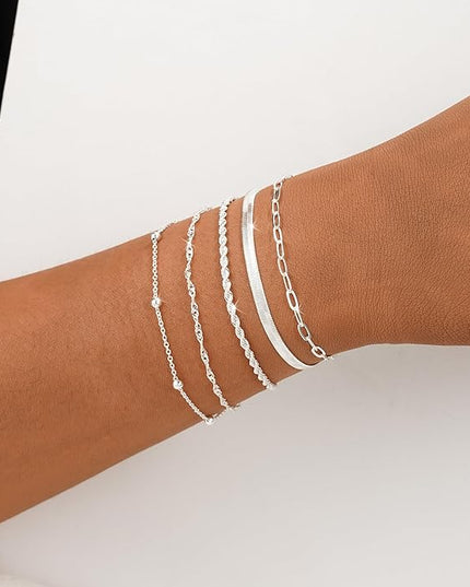 BERISO Gold Bracelets for Women, Elegant Adjustable 14K Gold Plated Bracelet for Women, Trendy Minimalist Dainty Gold Bracelet for Everyday Wear
