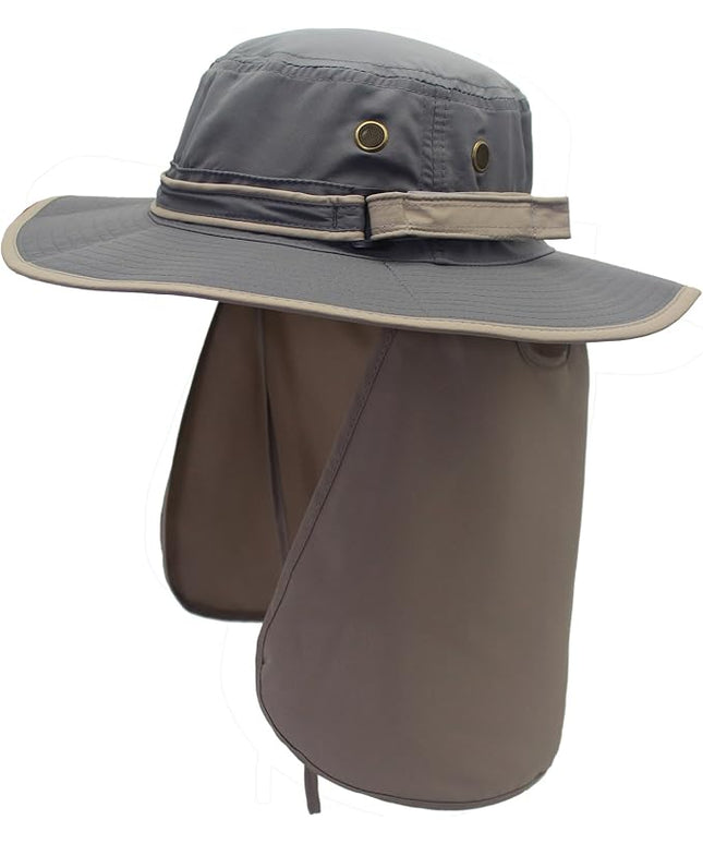 Home Prefer UPF50 Mens Sun Hat with Neck Flap Quick Dry UV Protection Cap Womens Wide Brim Fishing Hat Neck Flap Beach Garden