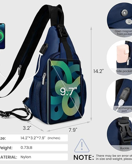 LOVEVOOK Sling Bag for Women Casual Daypack Nylon Crossbody Sling Backpack Travel Shoulder Bag Hiking Daypack