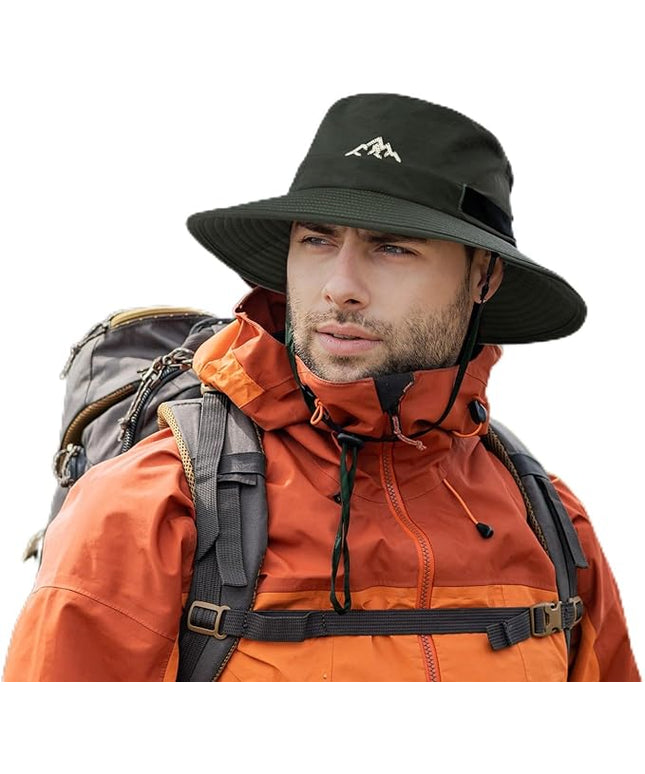 TOP-EX L/XL/XXL UV50+ Waterproof Bucket Sun Hat for Fishing Golf Hiking All-Weather Outdoor Rain Hat Stiff Brim