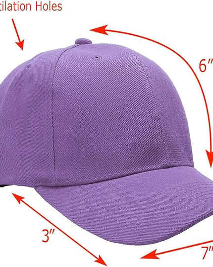 Falari Wholesale Bulk Lot 12-Pack Baseball Cap Adjustable Size Plain Blank Solid Color