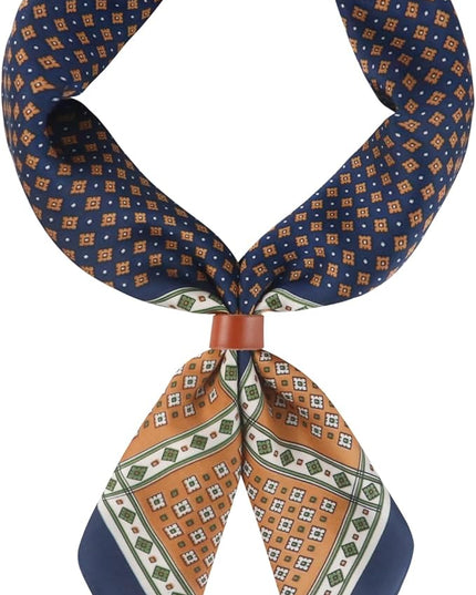 27.5 Inches Square Silk Feeling Neck Scarf for Men Necktie Silk Bandanas Pocket Square Cowboy Scarves
