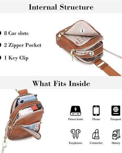 INICAT RFID Blocking Sling Bag Anti Theft Crossbody Bags Women Valentine's Day Gifts Travel Purses Vegan Leather