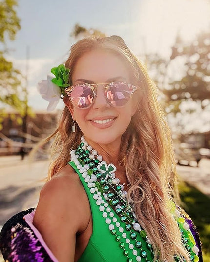 CARFIA Small Face Acetate Polarized Sunglasses for Women UV Protection, Retro Double Bridge Eyewears Metal Brow Round Sunnies