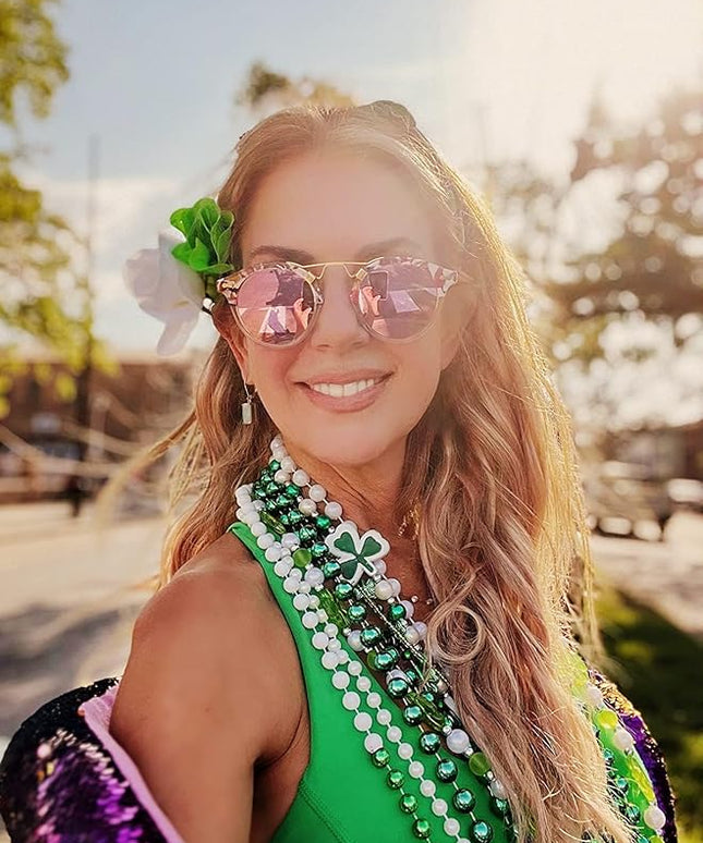 CARFIA Small Face Acetate Polarized Sunglasses for Women UV Protection, Retro Double Bridge Eyewears Metal Brow Round Sunnies
