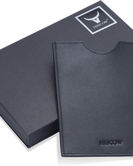 HISCOW Minimalist Passport Sleeve - Italian Calfskin (Black)