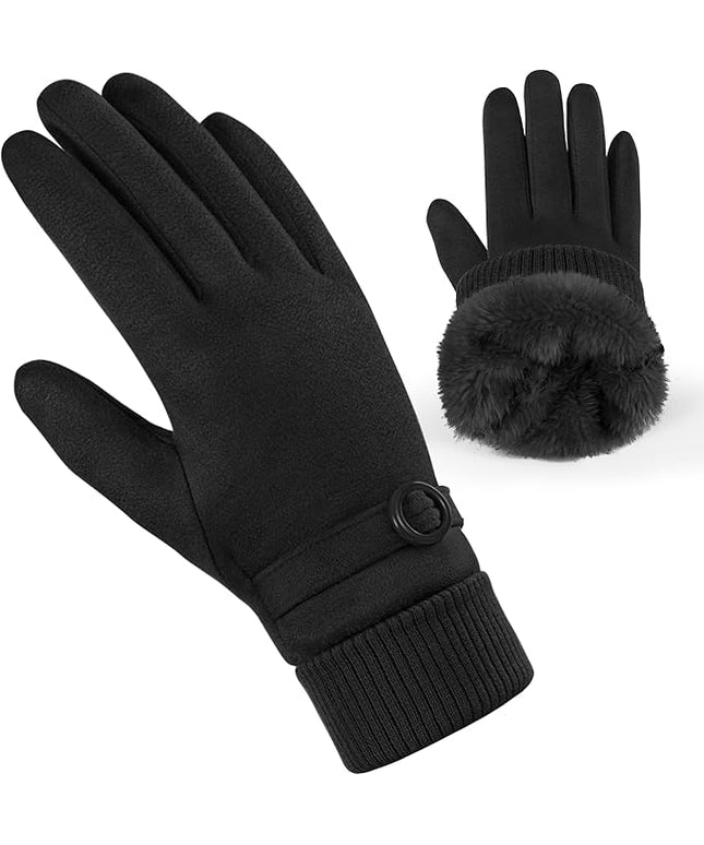 Cold Weather Womens Gloves, Winter Gloves for Women Thermal Warm Fleece Lined, Touchscreen Gloves for Christmas Gifts