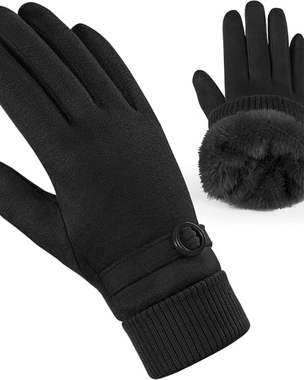 Cold Weather Womens Gloves, Winter Gloves for Women Thermal Warm Fleece Lined, Touchscreen Gloves for Christmas Gifts