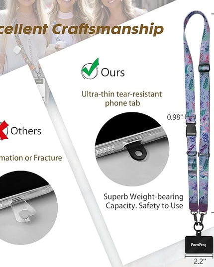 Phone Lanyard Crossbody, Axolotls Cell Phone Strap for Around The Neck Adjustable, Anti Theft Cute Lanyard for iPhone Case ID Holder Keys Accessories Travel Essential