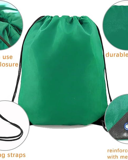 BeeGreen Drawstring Backpack Bags 20,30,50 Packs Reflective String Bags for Gym Sport Trip Cinch Sack DIY for Women Men