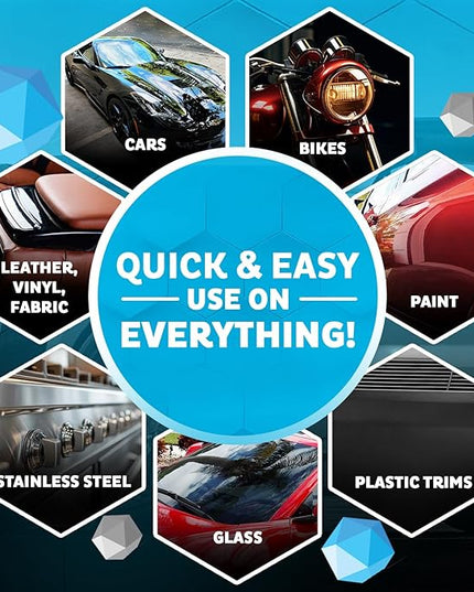 MAXLONE ™ Car Spray with Triphene® Technology, Quick Spray & Wipe All Purpose Waterless Detailer - Clean, Shine, Protect Paint, Glass, Wheels, Trim Without Pre-Washing (2, 20oz w 4 Micro Fiber Cloth)