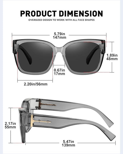 MEETSUN Oversized Fit Over Glasses Sunglasses for Women Men Large Trendy Polarized Sunglasses for Driving UV Protection