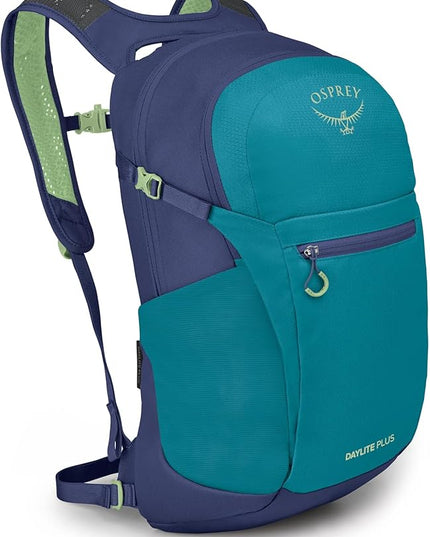 Osprey Daylite Plus Commuter Backpack - Lightweight, Everyday Pack with Laptop Sleeve and Water Bottle Pockets - Ideal for Work, School, and Travel with Versatile Storage, Blue Spikemoss/Alkaline