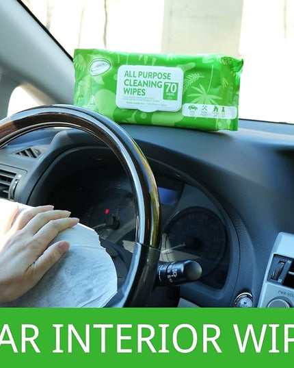 Air Jungles Car Interior Cleaning Wipes Set 210 Count, XL 8" x 10" Wipe for Car Leather Seat, Windshield Window Mirror Cleaning, Steering Wheel & Vinyl Cleaning, Multi-Purpose Wipes