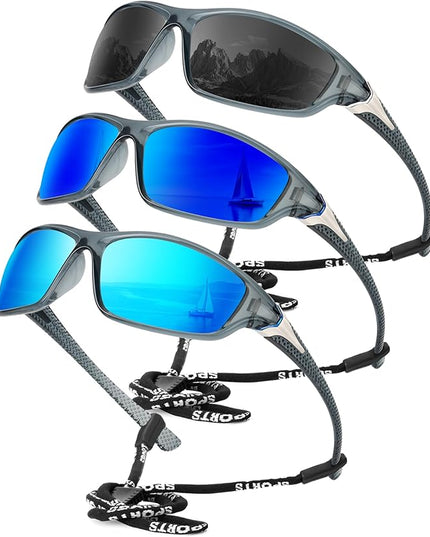 KALIYADI 4 Pack Polarized Sunglasses-Men Sports Sun-glasses: Mens Sunglasses UV Protection for Fishing Driving Cycling