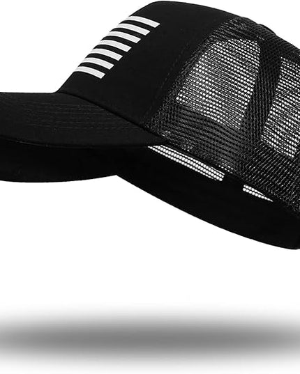 American Flag Trucker Hat - Snapback Hat, Baseball Cap for Men Women - Breathable Mesh Side, Adjustable Fit - for Casual Wear