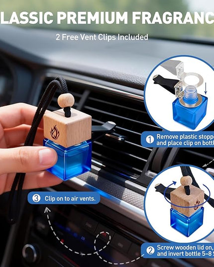 Car Air Freshener Hanging 2 Pack, Cologne Fragrance Long Lasting Car Scent Essential Oil Diffuser, Car Accessories Air Diffuser for Men