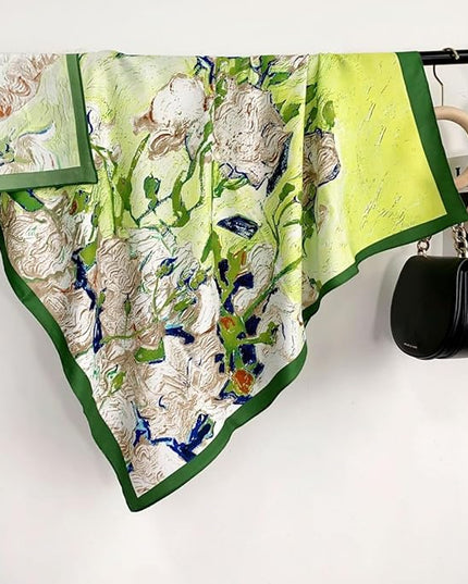 Julunar Silk Like Head Scarf for Women - Satin Large Hair Scarves - 35" Square Silk Hair Wrap for Sleeping with Gift Packed