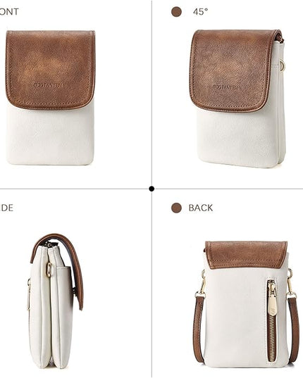 BOSTANTEN Vegan Leather Small Crossbody Bags for Women Designer Cell Phone Bag Wallet Purses Adjustable Strap
