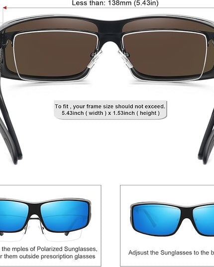 MEETSUN Fit Over Glasses Sunglasses for Men Women,Wrap Around Sunglasses Polarized UV400 Protection