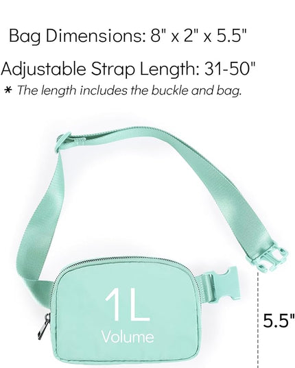 YOSHUYUKI Fanny Pack Crossbody Bag Trendy Waterproof Small Cross Body Purse for Women Men Fashion Waist Packs Mini Belt Pouch Chest Bum Hip Bag Lulu Dupes for Travel Vacation Running Matcha Cream