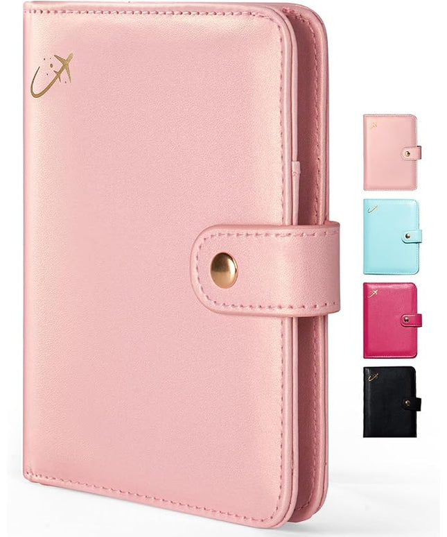 Forvencer Passport Holder Cover with Money Pocket, RFID Blocking Passport Wallet for Travel, Premium Travel Card Case, Waterproof Travel Accessories for Women, Rose Gold