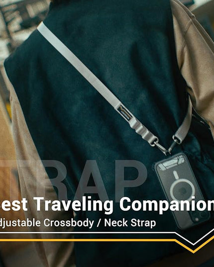 MAGEASY Universal Cell Phone Lanyard Crossbody - Anti-Theft Crossbody Phone Strap for iPhone 16 Pro Max & Most Smartphones, for Men & Women | 20mm (Starlight)