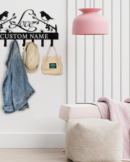 Dyoart Personalized Key Holder Wall Mount - Key Holder for Wall, Custom Name Key Rack, Metal Key Holder Hooks Organizer, Wedding Housewarming Gift, Key Hanger Decor for Entryway, Hallway, Bedroom