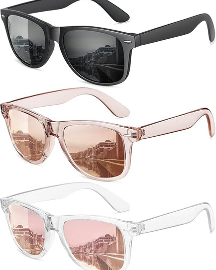 MEETSUN Polarized Sunglasses for Women Men Classic Retro Trendy Driving Sun Glasses UV400 Protection (3 Pack)