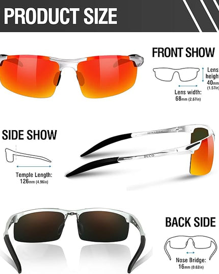 DUCO Mens Sports Polarized Sunglasses UV Protection Sunglasses for Men 8177s