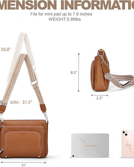 Anti-Theft Crossbody Purse for Women, Crossbody Shoulder Bag with Built-in Wallet & RFID Blocking for Travel Workout