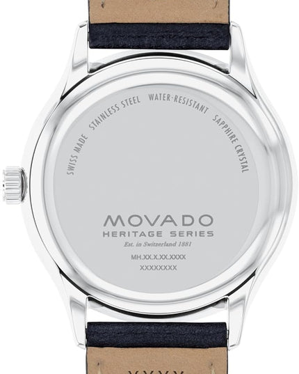 Movado Heritage Series Calendoplan Men's Watch - Swiss Quartz Movement, Leather Strap - 3 ATM Water Resistance - Classic, Luxury Fashion Timepiece for Him - 40mm