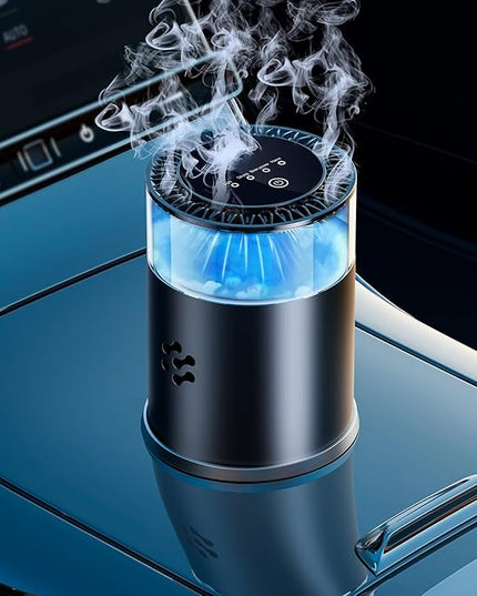 Smart Car Air Freshener, Automatic Car Air Freshener Diffuser with Ambient Light, Car Diffuser with 2 Essential Oil Box, Aromatizante Para Carro, Car Fresheners Long Lasting (2 Essential Oil Box)