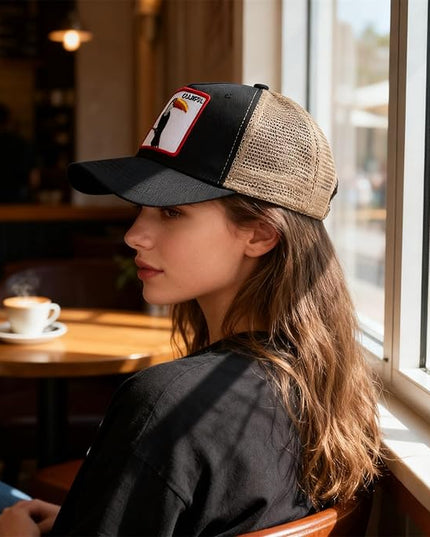 Classic Unisex Various Animal Series Embroidery Farm Adjustable Mesh Snapback Trucker Hat