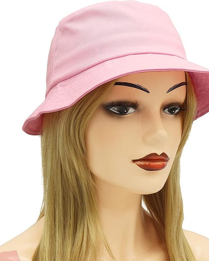 Umeepar Unisex Cotton Packable Bucket Hat Sun Hat Plain Colors for Men Women