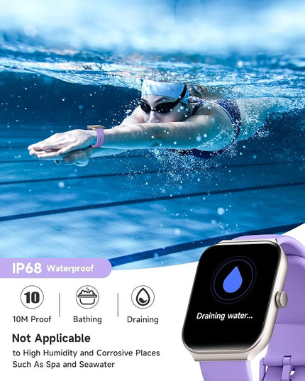 TOOBUR Smart Watch for Women Alexa Built-in, 1.95" Fitness Tracker with Answer/Make Calls, IP68 Waterproof/Heart Rate/Sleep Tracker/100 Sport Modes, Fitness Watch Compatible Android iOS