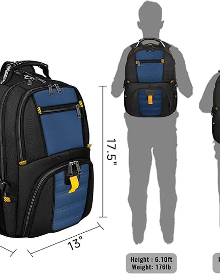 YOREPEK Travel Backpack, Extra Large 50L Laptop Backpacks for Men Women, Water Resistant College Backpack Airline Approved Business Bag with USB Charging Port Fits 17 Inch Computer, Roy Blue