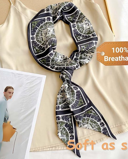 Dailyacc Hair Scarf for Women Fashion Silky Satin Headscarf Wrap Breathable Lightweight Neck Scarves For Handbag