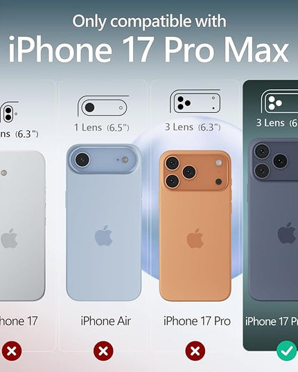 FireNova Magnetic for iPhone 17 Pro Max Case, Compatible with MagSafe, [Integrated Silicone Camera Control Button] [Camera Protection] Anti-Scratch Microfiber Lining Phone Case, 6.9", Sky Blue