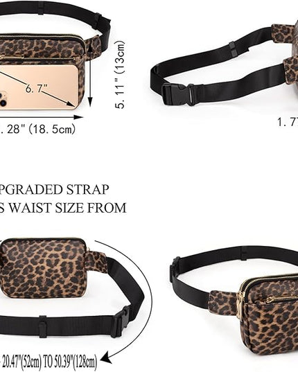 UTO Fanny Pack for Women Crossbody Trendy Fashion Belt Purse Chest Waist Hip Bumbag for Outdoor Shopping Travel Hiking