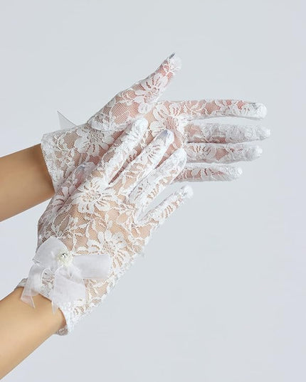Sahabowi Satin Gloves Formal Bridal Banquet Party Wedding Opera Solid Colorful Mitten For Women