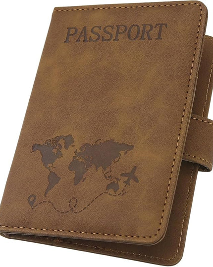 ILIYAH-Passport Cover-Passport Holder Travel Wallet-RFID Blocking Passport Case Travel Accessories Card Holder Wallet Unisex Travel Gifts(Brown)