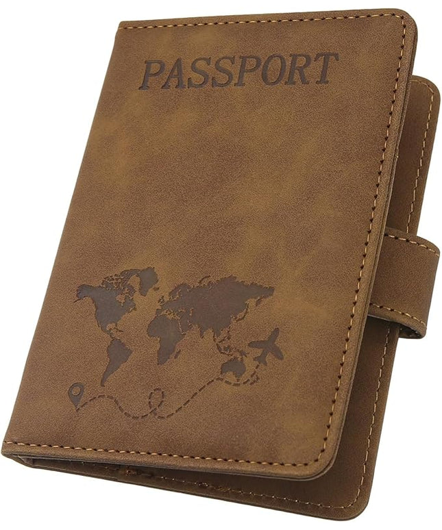 ILIYAH-Passport Cover-Passport Holder Travel Wallet-RFID Blocking Passport Case Travel Accessories Card Holder Wallet Unisex Travel Gifts(Brown)
