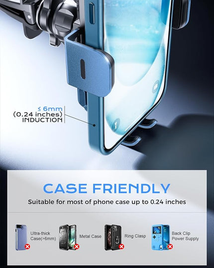 Wireless Car Charger, CHGeek 15W Qi Fast Auto Clamping Car Charger Phone Mount Windshield Air Vent Phone Holder for iPhone 14 13 12 Mini Pro Max 11 Xs, Samsung Galaxy S22+ S21 S10+ Note 20