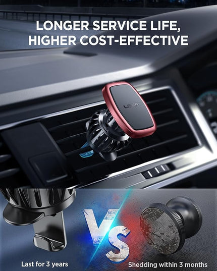 LISEN 2 Pack Magnetic Phone Holder for Your Car Mount 6 Military Magnets Car Phone Holder Mount Vent Cell Phone Holdeer Mount Vent Cell Phone Holder (Red)