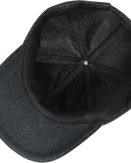 BOTVELA Wool Baseball Cap for Men Adjustable Unstructured Tweed Hat